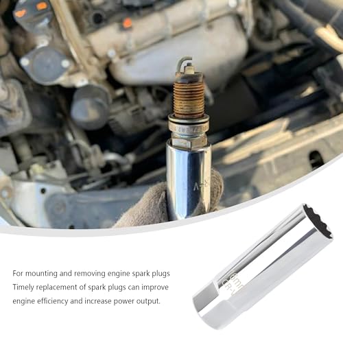 Salior 16mm Magnetic Spark Plug Socket,12-Point 3/8" Drive Thin Wall Spark Plug Socket,Spark Plug Removal Tool Compatible with BMW Benz Nissan Mini Car Accessories (16 mm) - color: 16 mm