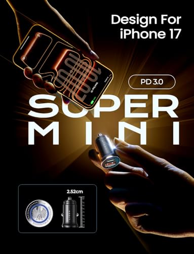 LISEN 69W Mini Cigarette Lighter Adapter Car Charger USB C Fast Charging, 12V Cigarette Lighter USB Car Charger Fast Charging Adapter, for iPhone 17 Pro Max 16 15 14 13 12 Plus Mini, Samsung S26 S25 - color: Black, size: 1 Pack