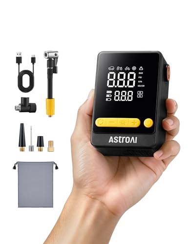 AstroAI Bike Pump, 12s Fast Inflate Electric Bicycle Pump, 150PSI Tire Inflator Portable Air Compressor with Tire Pressure Gauge & LED Light, L10 Mini Air Pump Suitable for Car Tires,Bikes,Motorcycles