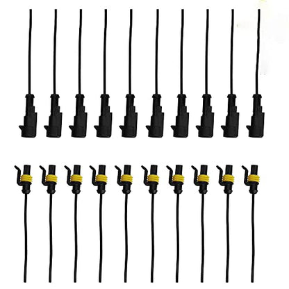 1 Pin Connector Waterproof Connector Plug,Male and Female Way Wire Suitable for car Truck, Boat and Other Wire Connection 10 Pack - size: 1 PIN