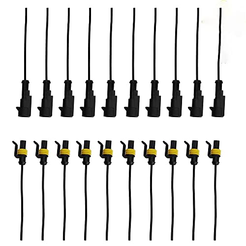 1 Pin Connector Waterproof Connector Plug,Male and Female Way Wire Suitable for car Truck, Boat and Other Wire Connection 10 Pack - size: 1 PIN