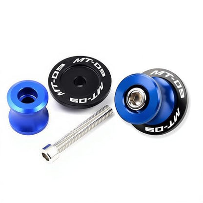 Motorcycle Swingarm Spools - Dual-Layer CNC Aluminum Anti-Drop Sliders fit for YAMAHA MT-09 SP Tracer 900 FZ-09 (2014-2026) 6mm Stand Bobbins with Anodized Finish (Blue) - color: Blue