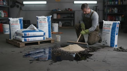 (36 lbs) - Premium Liquid Absorbent Bags Montmorillonite Clay Absorbs Oil, Grease, Hydraulic Oil, & Other Liquid Spills - size: 36 Pounds