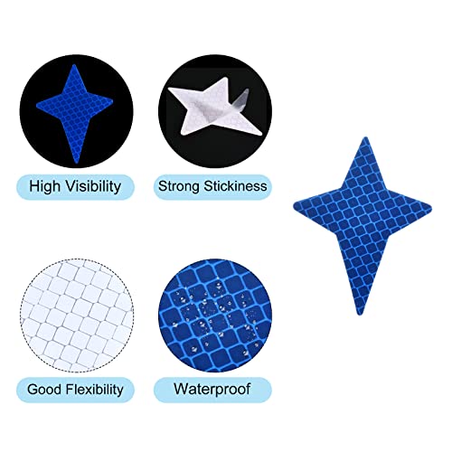 PATIKIL Reflective Stickers, 12 Pack 2.87 x 2.17 Inch Waterproof Adhesive High Visibility Night Caution Warning Safety Tape Reflector for Trucks Trailers Cars, Blue