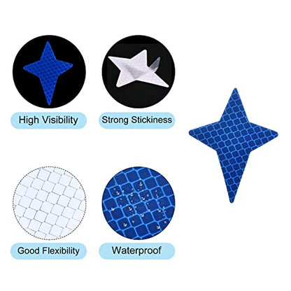 PATIKIL Reflective Stickers, 12 Pack 2.87 x 2.17 Inch Waterproof Adhesive High Visibility Night Caution Warning Safety Tape Reflector for Trucks Trailers Cars, Blue