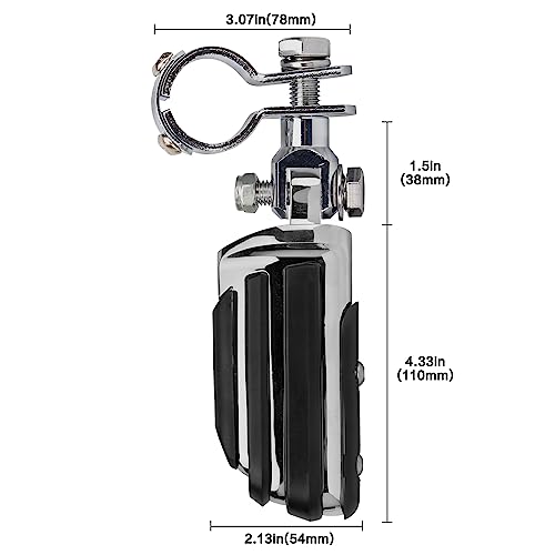 VGMOTO Motorcycle 1.25" Highway Footpegs Adjustable Foot Pegs Footrests with Clamps Mounts kit Compatible with Harley Touring Sportster Softail Road Glide Street Glide with 1 1/4 inch Engine Guard - color: Chrome-Style D