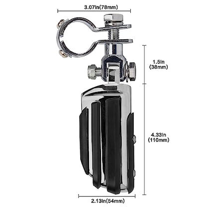 VGMOTO Motorcycle 1.25" Highway Footpegs Adjustable Foot Pegs Footrests with Clamps Mounts kit Compatible with Harley Touring Sportster Softail Road Glide Street Glide with 1 1/4 inch Engine Guard - color: Chrome-Style D