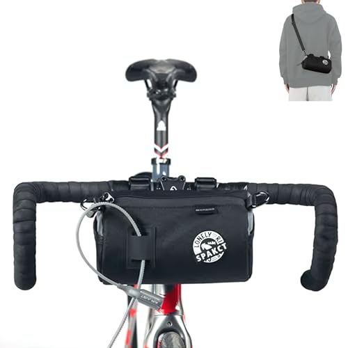 Bike Handlebar Bag Waterproof Bicycle Front Bag with Shoulder Strap, Handlebar Bags for Bicycles, Bike Pouch Frame Rack Bag, Cycling Storage Accessories (black, 2.7 L) - color: black, size: 2.7 L