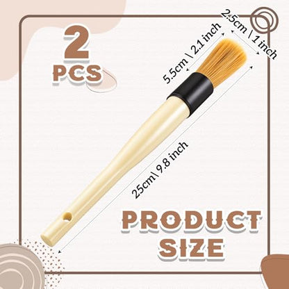 Patelai 2 Pack of Parts Cleaning Brush Home and Auto Use Parts Cleaner for Cleaning Auto Engine, Small Motors, Car Detailing, Wheels, Boats, Air Vents, Machinery (Beige)