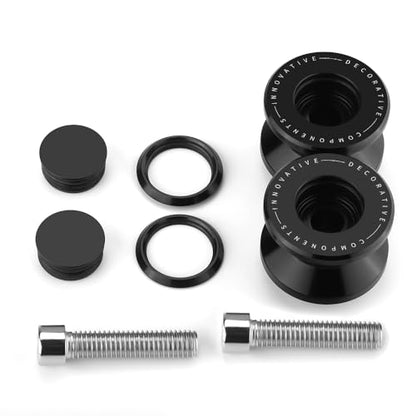 Motorcycle M8 Swingarm Spools Slider Compatible With K.awasaki ZX4RR 2023 2024 2025 2026 | Swing Arm Stand Screws Bobbins ZX-4RR ZX 4RR ZX400 Accessories (black-4) - color: black-4