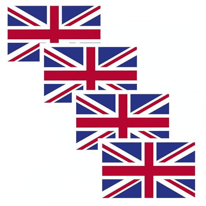 4 PCS Flag Stickers - England Flag Stickers Decals for Cup Computer Laptop Car Bumper Window Helmet Musical Instrument with Smooth Surface - size: England