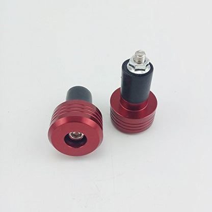 Motorcycle Handlebar Ends,7/8'' Handle Bar Slider Caps Weight Plugs CNC Aluminum (Red) - color: Red