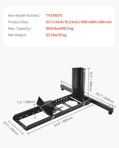 VEVOR Motorcycle Wheel Chock, Max. 1800 lbs Heavy Duty Motorcycle Stand, with 6 Adjustable Holes, Durable Steel Construction, Fits 15"-22" Wheels, Work with Off-Road and Regular Bikes