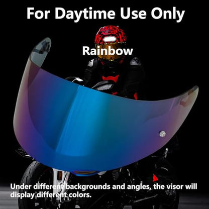 K1 Replacement Helmet Visor,K5 Motorcycle Helmet Face Shield Compatible with K1 K1S K3SV K5 K5S (Rainbow) - color: Rainbow
