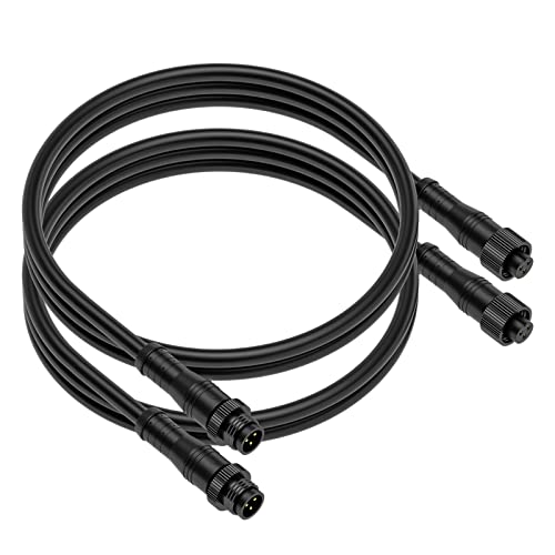 BTF-LIGHTING 6.56FT 3 Pin 0.75mm²/18AWG IP68 Extension Cable Wire with Male and Female Connectors for WS2811 WS2812B SK6812 etc LED Strip 15mm Metal Nut Small Size Home Lighting Connector - color: 1to1 6.5ft, size: 3 Pin Small Size