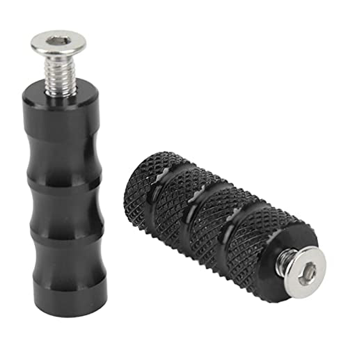 Buachois 2 Pair CNC Universal Motorcycle Foot Pegs,Anti-Skid Gear Shift Brake Lever Foot Pegs,6mm Hole Front Footrests Footpeg Rearsets,for M6 6mm Mounting Bolts Motorbike - color: Black