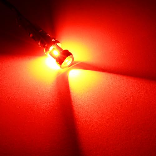 PHINLION 3600 Lumens 1156 P21W Red LED Light Bulbs, Super Bright 3497 2396 7506 LED Replacement for Car Truck Motorcycle Brake Tail 3rd Center High Mount Stop Lights - color: Red