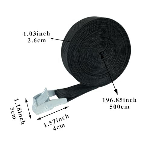 1" X 196" Lashing Strap, 10 Pack Cam Buckle Tie Down Straps for Securing Luggage, Cargo, Bicycles, Motorcycles, Black - size: Black 1" x 196"