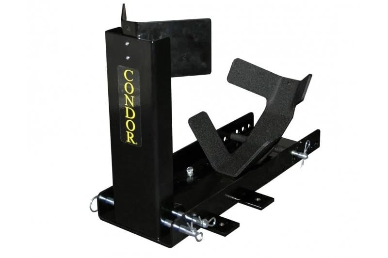 Black Removable Motorcycle Trailer Wheel Chock – SC-2000 – Folds Up, Adjustable Position, Mounts to Bracket – Includes Mounting Hardware – Easy Installation