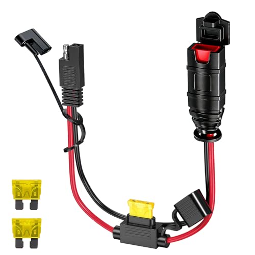 SAE Extension Cord, 14AWG Battery Charger Adapter Cable Compatible with NOCO Genius Smart Battery Chargers, SAE Adapter for Motorcycle, ATV, UTV, Car Garage Battery Maintenance Use(1FT)