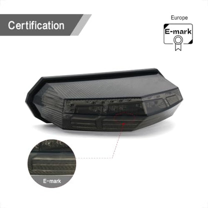 Universal Smoked Integrated Motorcycle 25 LED Tail Light With Turn Signal Function For Dirt Bike Buggy Chooper Cruiser ATV(smoke) - color: smoke