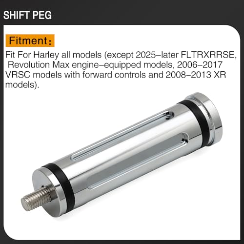 Motorcycle Extended Shifter Peg Toe Foot Shift Peg for Harley Softail Sportster Dyna Touring Road King Street Glide Road Glide Fat Bob (Chrome) - color: Chrome