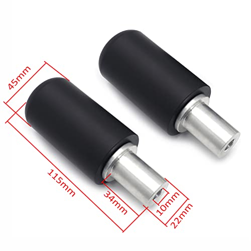 XKMT- Black Universal 10mm 45 * 115mm Motorcycle Frame Sliders Crash Protector Compatible With Yamah Hon [P/N: XH6014-019-BK] - color: Black