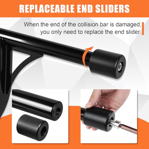 AUFER Front Highway Engine Guard Crash Bar Support Portection Compatible with for Softail Street Bob FXBB FXBBS Low Rider FXLR FXLRS 2018-2024 Nerf Bars Flat Out Bar Frame