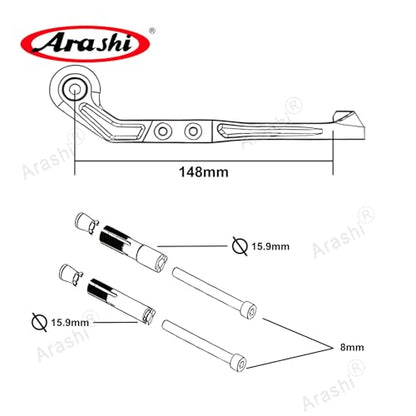 Arashi 7/8" 22mm Universal Motorcycle Handlebar Brake Clutch Lever Protector Hand Guards Handguards for CBR600RR CBR1000RR S1000RR YZF R1 R3 R6 R7 MT09 Ninja 250R 300 400 GSXR 1000 600 750 1300 Gray