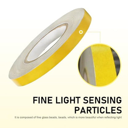 Car Reflective Strip Sticker, 0.39" x 197" Waterproof Car Body Reflective Tape, DIY Night Visibility Warning Rim Strip Decal, Universal for Most Cars, Motorcycles, Bikes (Yellow) - color: Yellow