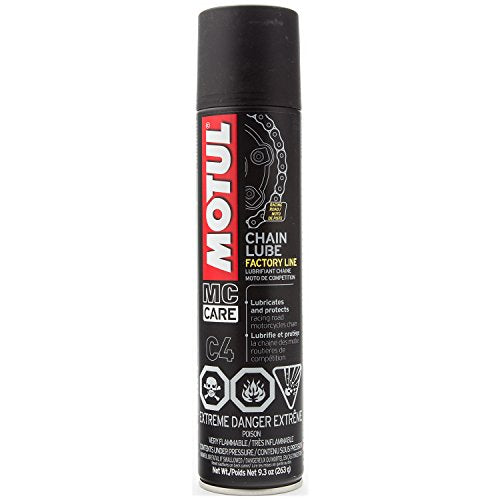 Motul MC Care C4 Chain Lube Factory Line – Racing Motorcycle Chain Lubricant Spray, High Adhesion, O-Ring Safe, Anti-Wear & Corrosion Protection, 9 oz