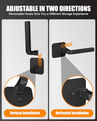 Multi-Purpose Hat Organizer (22-Pack), Strong Adhesive Hat Hooks for Wall, Two Mounting Options, Black - color: Black, style: 22-pack