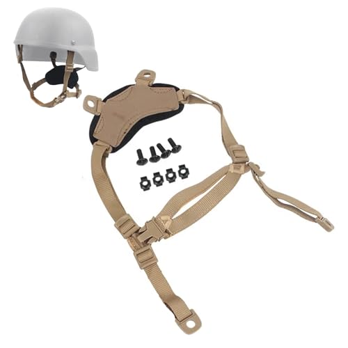 ATAIRSOFT 4 Points Helmet Accessory Retention System Chin Strap with Bolts and Screws for Fast Tactical Airsoft MICH IBH Helmet (Mich DE)