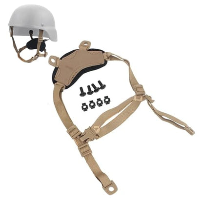 ATAIRSOFT 4 Points Helmet Accessory Retention System Chin Strap with Bolts and Screws for Fast Tactical Airsoft MICH IBH Helmet (Mich DE)