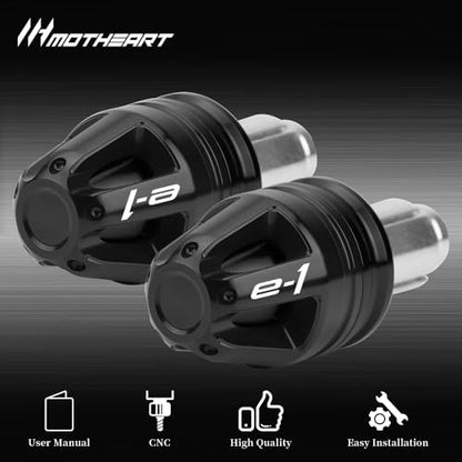Motorcycle Handlebar End Caps For Ninja e-1 2023-2024 Z e-1 2024-2025 7/8” Bars 17mm Diameter CNC Handlebars (See details below) ninja e-1 z Accessories (Black) - color: Black