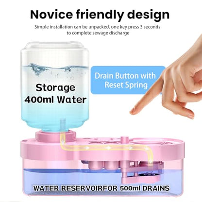 4-in-1 Water Cycle Paint Brush Cleaner Tool | 2025 Upgraded Leak-Proof Rinsing Cup with Palette & Holder | One-Touch Water Replacement Design | Art Supplies for Kids/Adults Beginners to Pros Blue - color: Blue