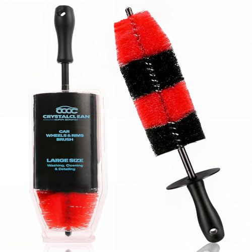 Pack of 1 Wheel Brush - 19Inch Long, Soft Bristle, No Scratch Car Wheel Cleaner Brush - Detailing Brush for Tires, Wheels, Rims, Exhaust Tips, Vehicle Engine, Motorcycles - size: Large