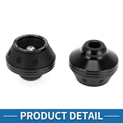 Motorcycle Front Fork Frame Sliders Falling Protection Wheel Crash Protector Scooter Moped Aluminum Alloy Black 2 Pcs - color: Black