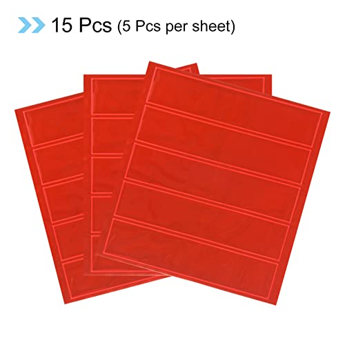 PATIKIL Reflective Stickers, 15 Pack 1 x 4.5" Waterproof Adhesive High Visibility Night Caution Warning Safety Tape Strips for Backpacks Bikes Helmets, Red - color: Red