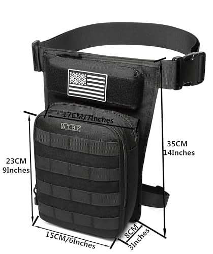 Motorcycle Tactical Drop Leg Thigh Bag with Holster Handgun Firearm Pistol Bag for Men Hunting Shooting Range Additional 3 Magazine Storage Slots - color: Navy Blue Dark Blue