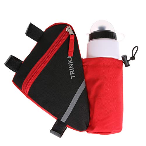 Bike Frame Bag, Triangle Bag for MTB Road Bike, Bicycle Accessories - color: Red