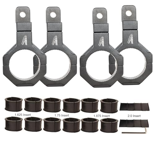 Tube Clamp Univesal 360 Degree Mount Horizontal Bar Clamp 1.625 inch,1.75 inch,1.875 inch,2.0 inch,Roll Bar Clamp for LED Light Bar,Cube Lights,ATVs Whips (4Pack) - size: 1.625~2.0inch