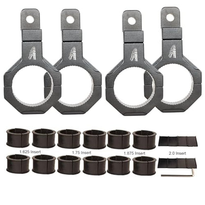 Tube Clamp Univesal 360 Degree Mount Horizontal Bar Clamp 1.625 inch,1.75 inch,1.875 inch,2.0 inch,Roll Bar Clamp for LED Light Bar,Cube Lights,ATVs Whips (4Pack) - size: 1.625~2.0inch
