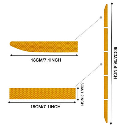 TOMALL 35.2'' Strong Reflective Stripe Stickers High-Intensity Night Visibility Reflective Decal Universal Safety Warning Diamond Grade Waterproof Self Adhesive for Car Trunk (Orange) - color: Orange