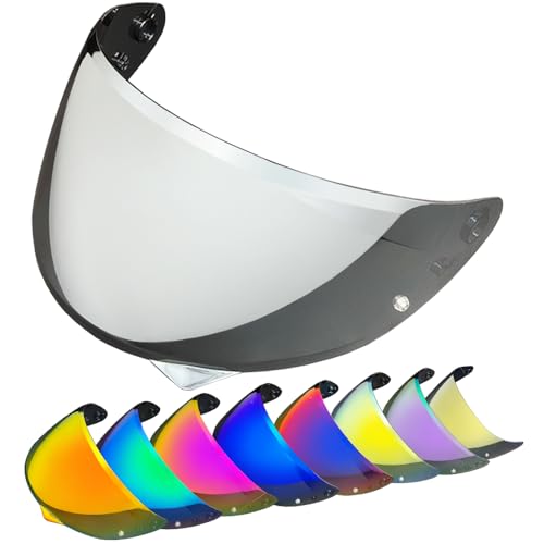 HJ-34P Helmet Visor Replacement for HJC C10.Motorcycle Helmet Shield UV Protection Compatible with HJC C10 (Silver) - color: Silver