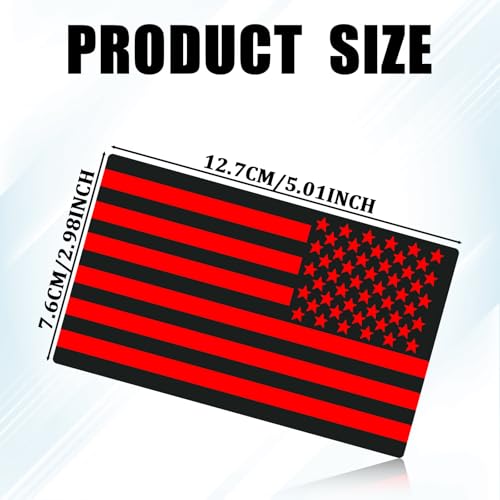 American Flag Emblem Car Decals, 3D Acrylic USA Patriotic Military Flag Sticker Reflective Stripes, Left & Right Raised Decals for Car Truck SUV Jeep RV Window Bumper Motorcycle (2PCS, Black) - color: Black & Red