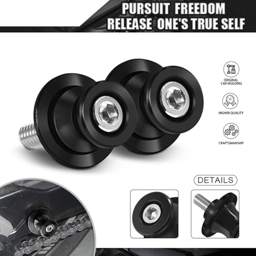 MFGZD CNC Universal 6MM Swingarm Spools Sliders Stand For YZF R7 R1 R3 R125 R6 R6S MT07 R25 FZ1 FZ6 FZ8 MT03 MT09 FZ07 MT09 YZF600R MT10 MT25 MT125 XSR700 900 Tracer 7/GT/9GT RSV4 821 899 959