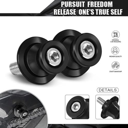 Universal Motorcycle 8MM Swingarm Spools Fit For VulcanS 650 Ninja650 ZX6R Z650 Z900 S1000RR CBR1000RR GSXR600 GSXR750 CBR650R and Other Models M8 Motorcycle Swingarm Spools Sliders Stand - color: Black