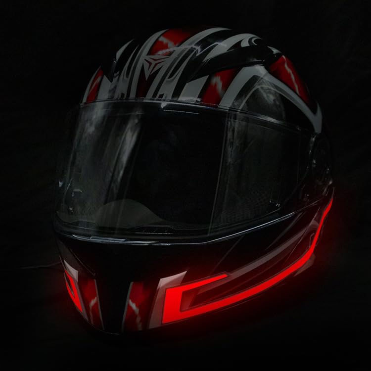 Motorcycle Helmet LED Light Strip, 2-Piece Safety Signal Sticker for Night Riding