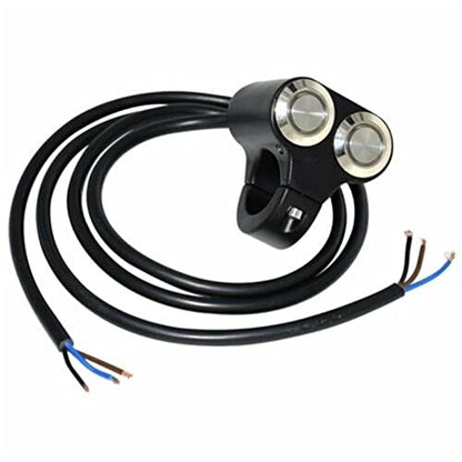 Rayana 7/8" Motorcycle Handlebar Control Switch Dual Horn Button for Start Kill Momentary Switch Aluminum Alloy (BLUE-22MM)